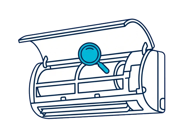 Mini-split opened with the blower drum inspected behind the coil
