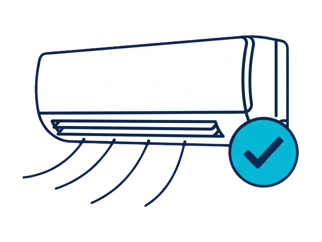 Mini-split closed again, blowing clean air, marked checked